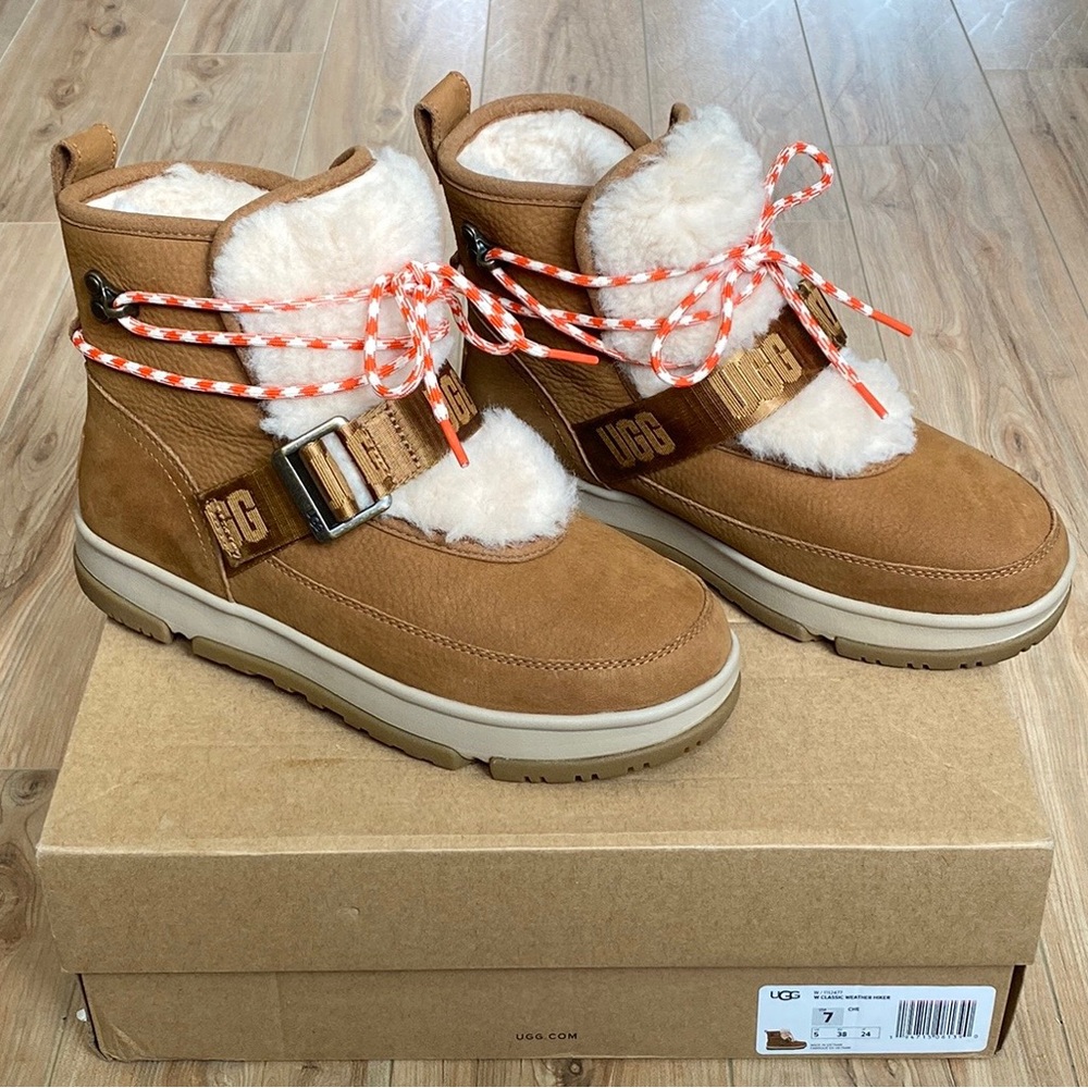 NIB✨UGG® Classic Waterproof Hiker Boot Chestnut Leather Sz 7